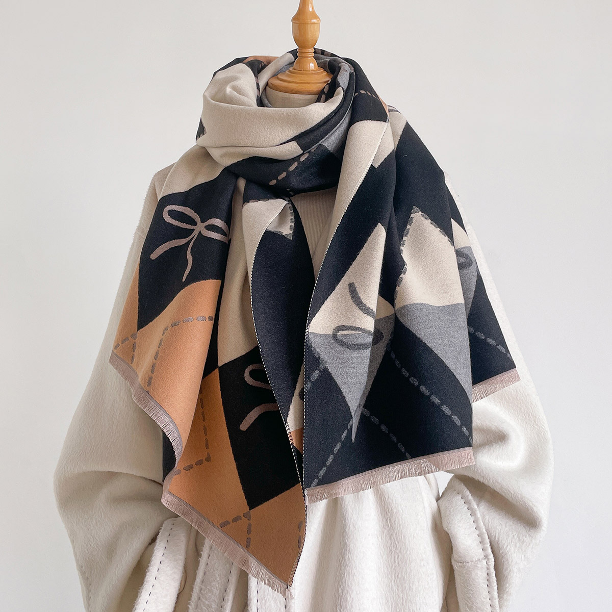 Women Imitation Cashmere Scarf - огляд і ціна Pashmina Wrap Large
