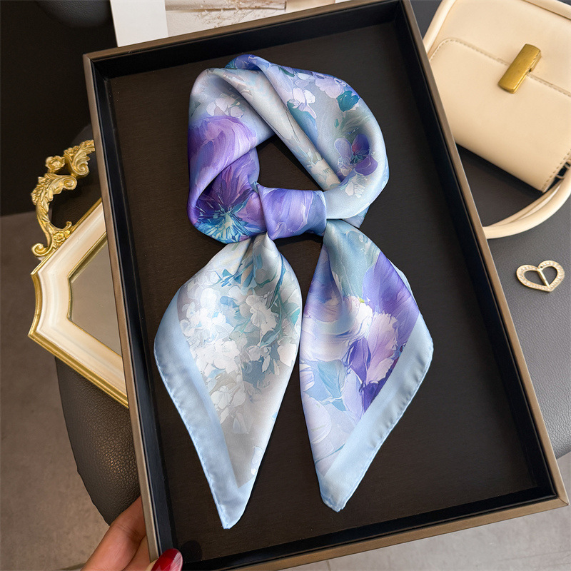 2026 New Floral Print Silk Squ - огляд і ціна Silk Neck Scarf