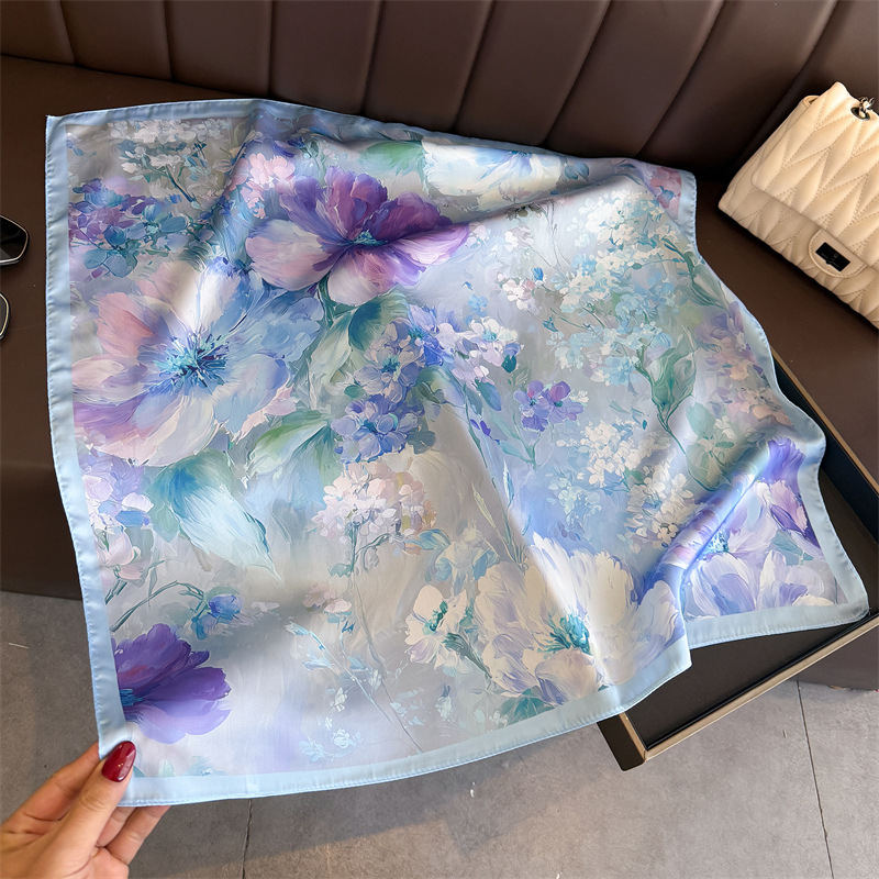 2026 New Floral Print Silk Squ - огляд і ціна Silk Neck Scarf