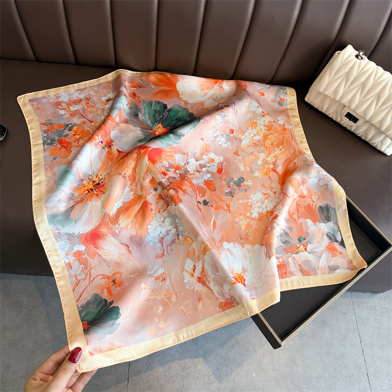2026 New Floral Print Silk Squ - огляд і ціна Silk Neck Scarf