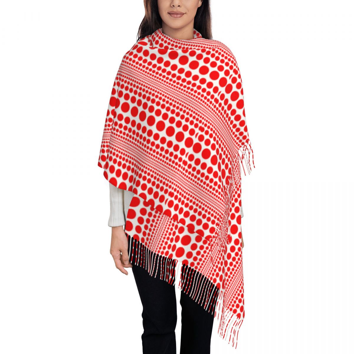 Red Infinity Polka Dots Scarf  - огляд і ціна Infinity Scarf Knit